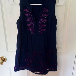Dark blue & Purple floral blouse